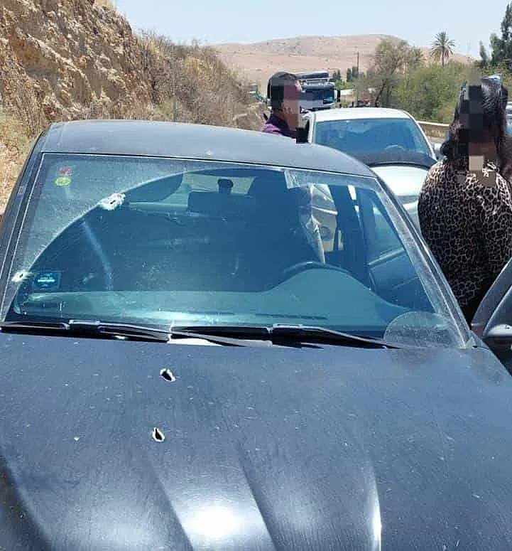 הרכב שנפגע בפיגוע בצומת חמרה