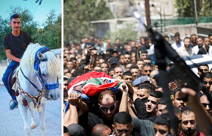 הלוויית הצעיר הפלסטיני שנורה למוות בכפר בורקא