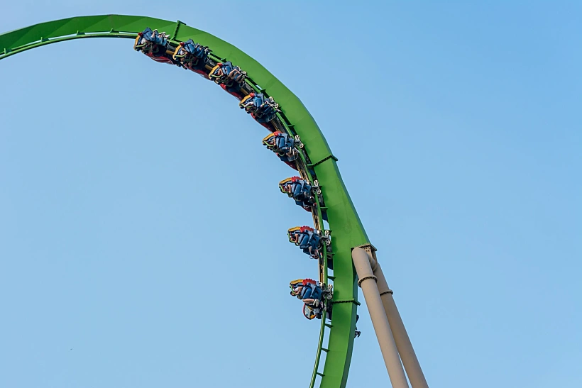 A,group,of,people,enjoy,a,fast,roller,coaster,ride