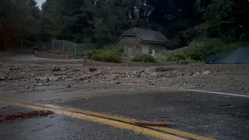 Tropical Storm Hilary Brings Mudflows And Flooding, In Oak Glen, California