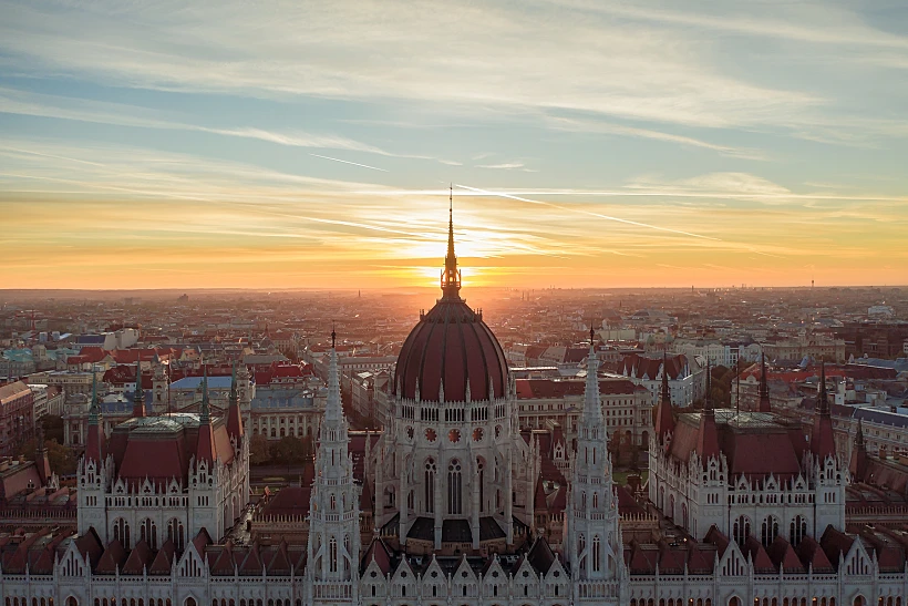 Amazing Unuique Aerial Photo About The Hungarian Parliament Building