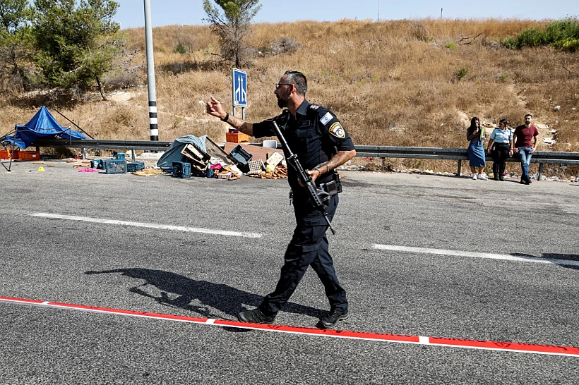 זירת פיגוע הדריסה במחסום מכבים