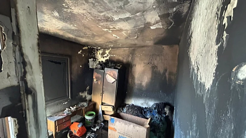 השריפה בקומה הרביעית בבניין בערד