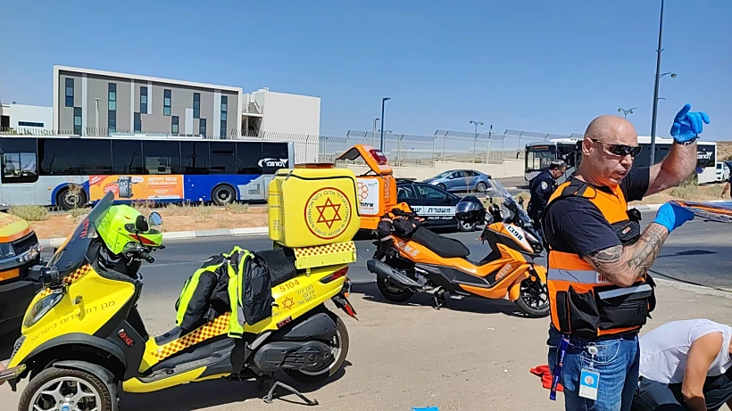 זירת תאונת האוטובוס בבאר שבע