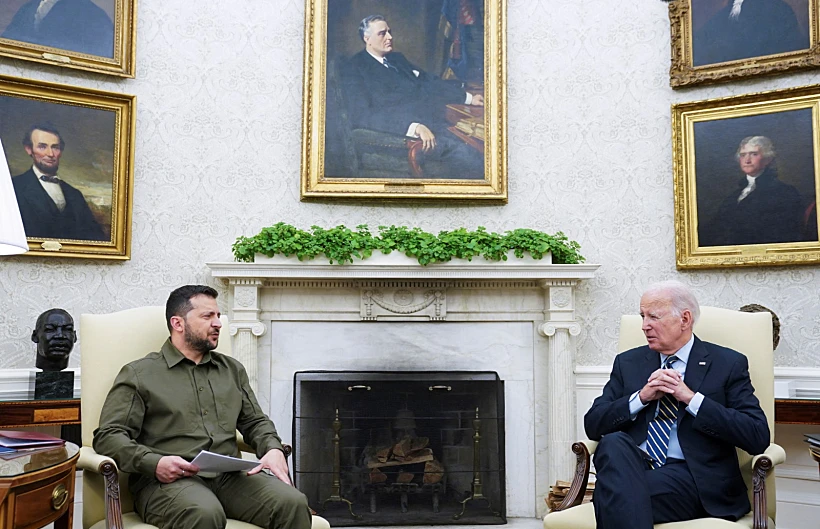 ביידן וזלנסקי בבית הלבן