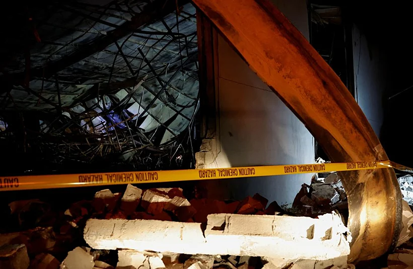 המבנה שקרס בשריפה בעיראק