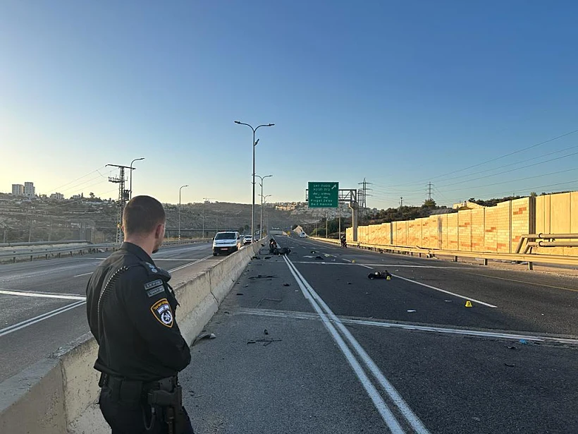 זירת התאונה בשדרות מנחם בגין