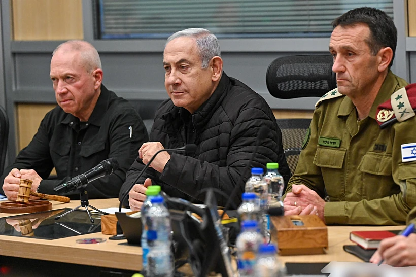 רה"מ נתניהו, השר גלנט והרמטכ"ל הלוי