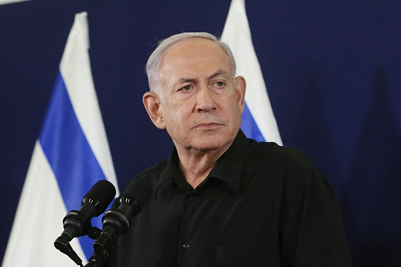 רה"מ נתניהו במסיבת עיתונאים עם שר הביטחון גלנט והשר גנץ