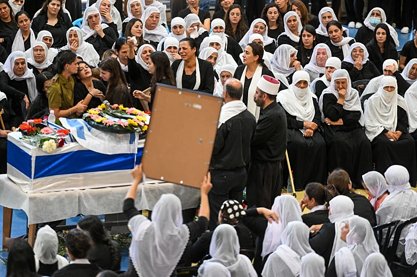 הלווייתו של סא״ל סלמאן חבקה שנפל בקרב בעזה