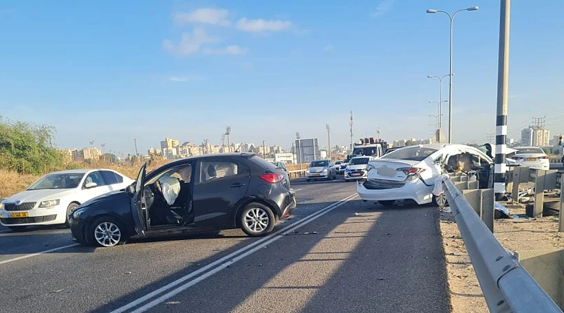 זירת התאונה בכביש 40