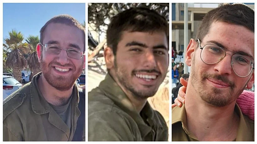 מימין: סרן איתן פיש, סמ״ר תובל צנעני וסמל יקיר ידידיה שינקולבסקי