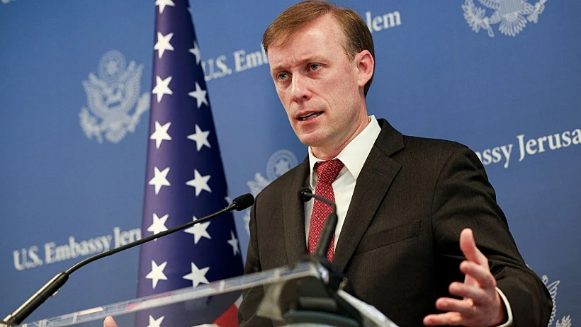 היועץ לביטחון לאומי, ג'ייק סאליבן, במסיבת עיתונאים בתל אביב חרבות ברזל