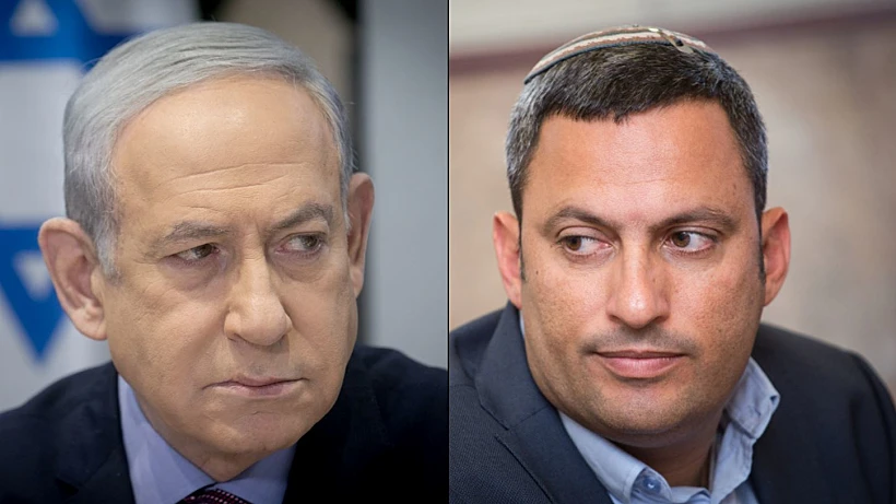 ראש עיריית שדרות אלון דוידי וראש הממשלה בנימין נתניהו