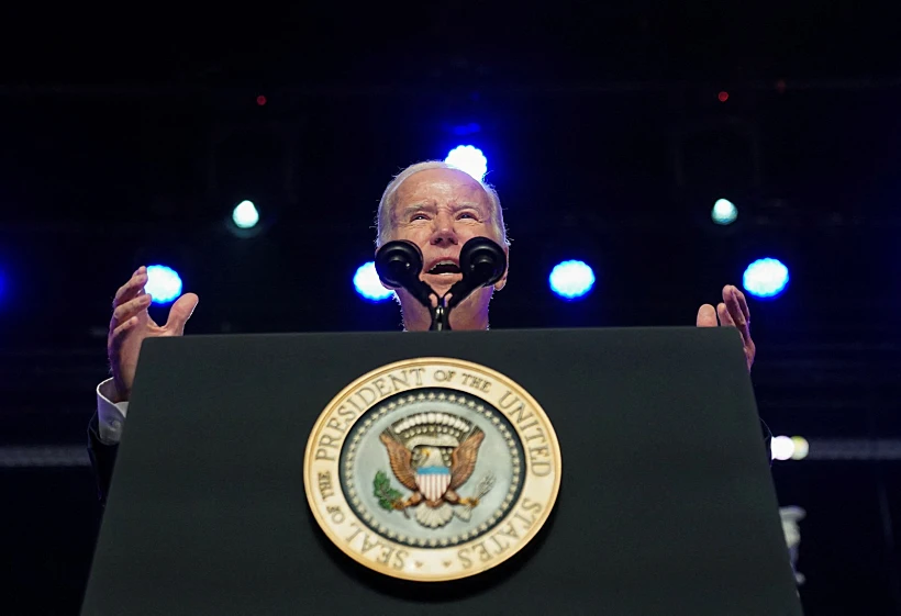 הנשיא ג'ו ביידן בעצרת בחירות בפנסילבניה