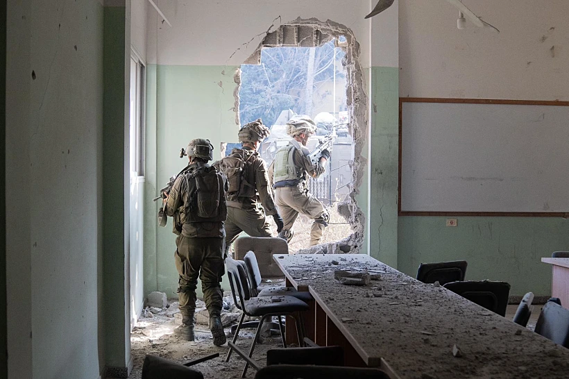 כיתה בבי"ס ברצועת עזה שבה נמצא פיר מנהרה