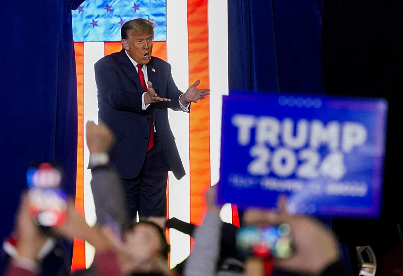 דונלד טראמפ בעצרת בחירות במנצ'סטר, ניו המפשייר