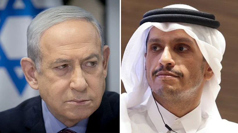 ראש ממשלת קטר מוחמד אל־תאני וראש הממשלה בנימין נתניהו