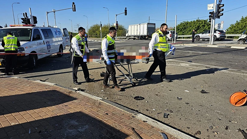 זירת התאונה בכביש 4