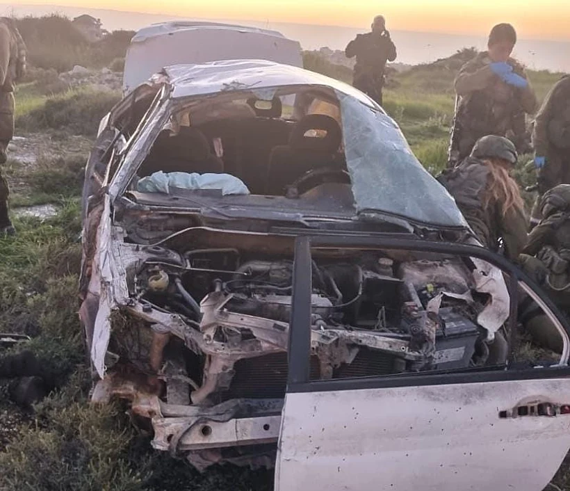 זירת התאונה בכביש 60