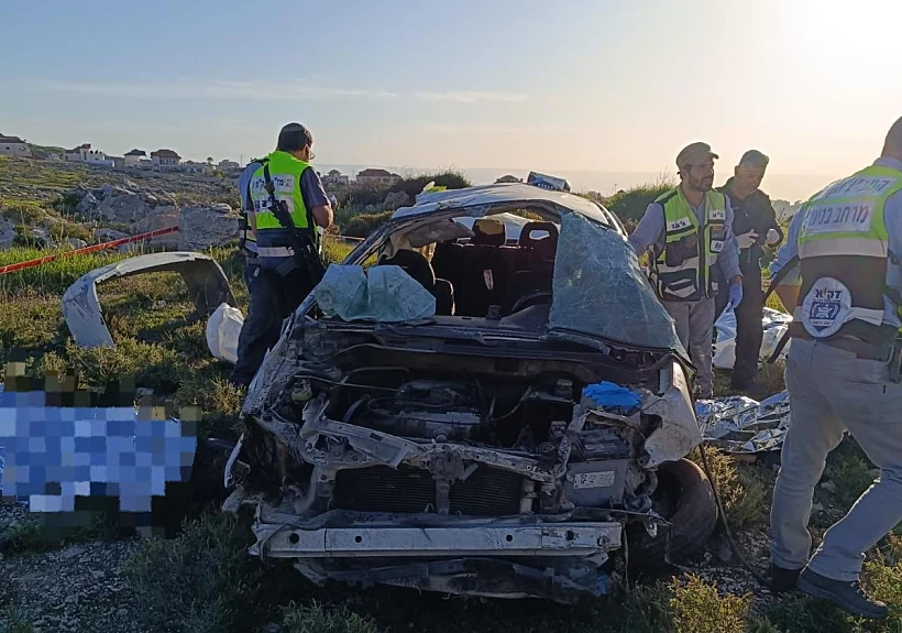 זירת התאונה בכביש 60