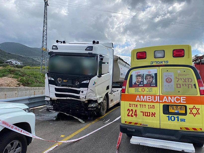 זירת התאונה בכביש 85