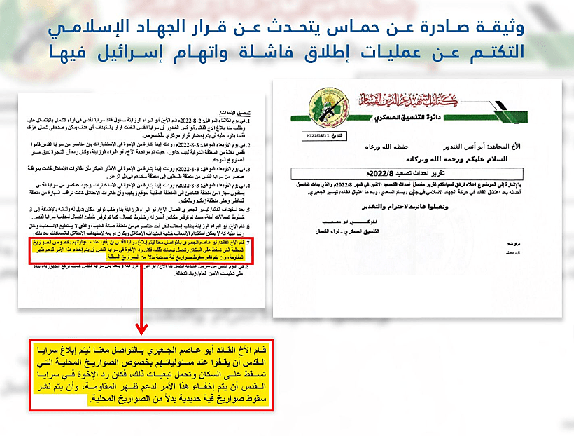 מסמך שמעיד על הסתרת הרג אזרחים משיגורים כושלים ברצועה