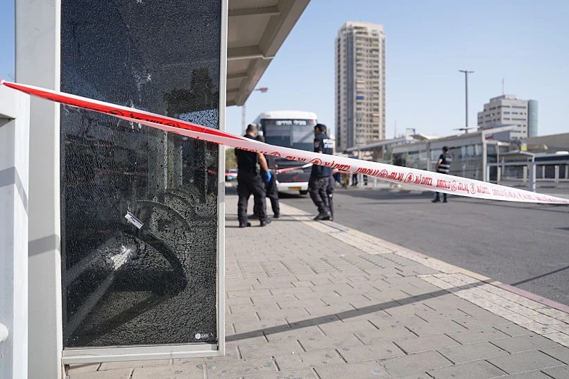 זירת הפיגוע בתחנה המרכזית בבאר שבע