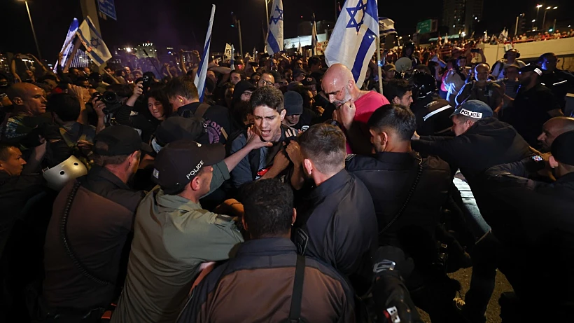 עימותים בין השוטרים למפגינים בי-ם ירושלים הפגנה נגד הממשלה