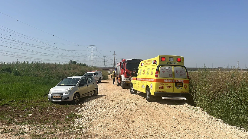 זירת תאונת הטרקטורון בכביש 444