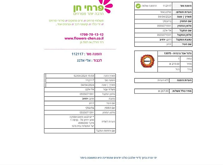 חטופים לירי אלבג רצועת עזה שליחת פרחים חמאס איראן הזמנה אלי אלבג גלגל אבל "המדינה יותר חשובה"