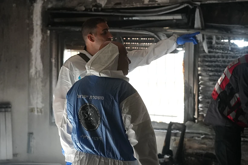 זירת השריפה בהוסטל בירושלים