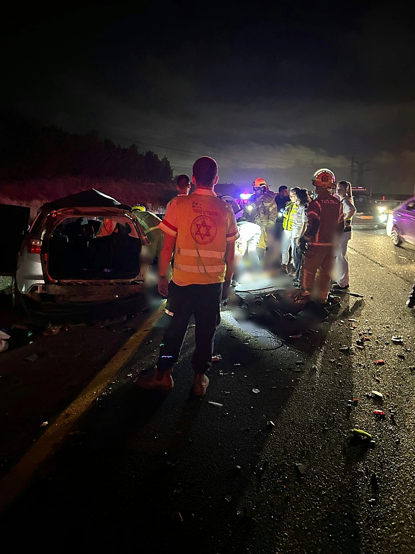 זירת התאונה הקטלנית ליד קריית גת