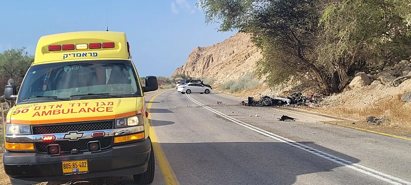 זירת התאונה בכביש 90