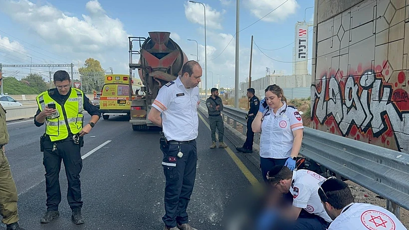 זירת התאונה בכביש 1