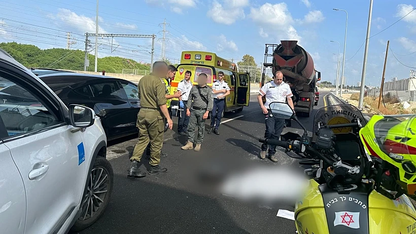 זירת התאונה בכביש 1