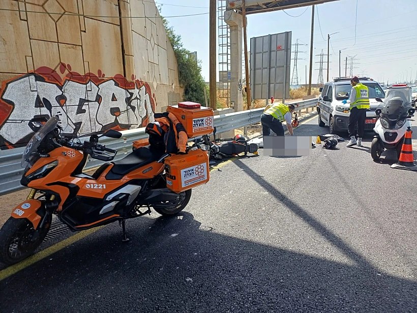 זירת התאונה בכביש 1