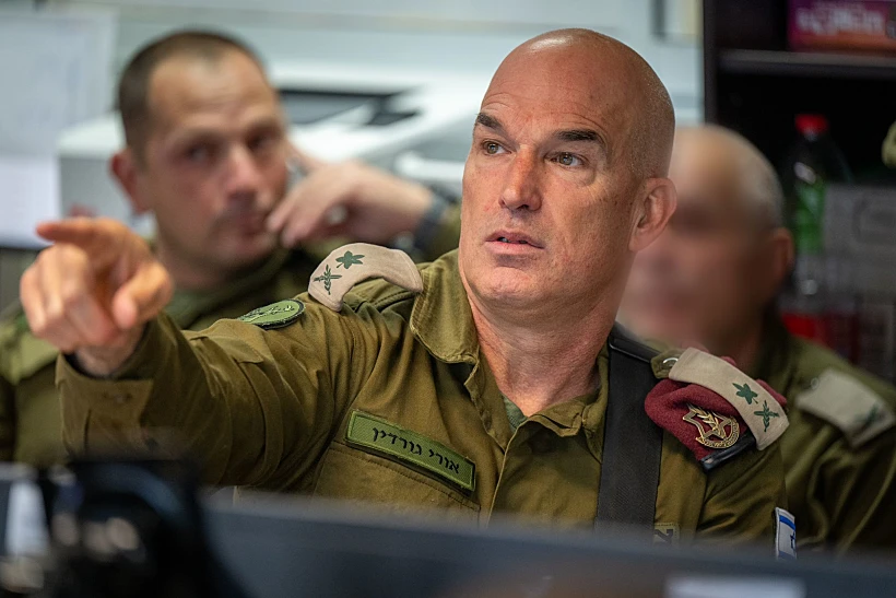 מפקד פיקוד הצפון אלוף אורי גורדין בתרגיל פיקוד הצפון חרבות ברזל