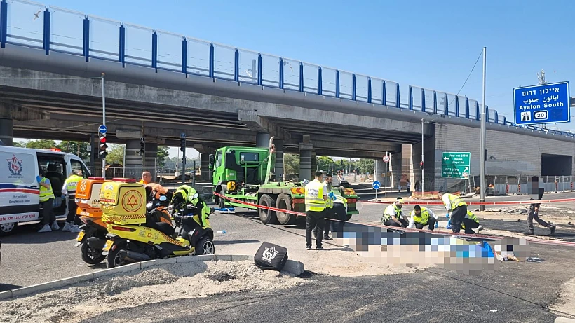זירת התאונה בצומת חולון