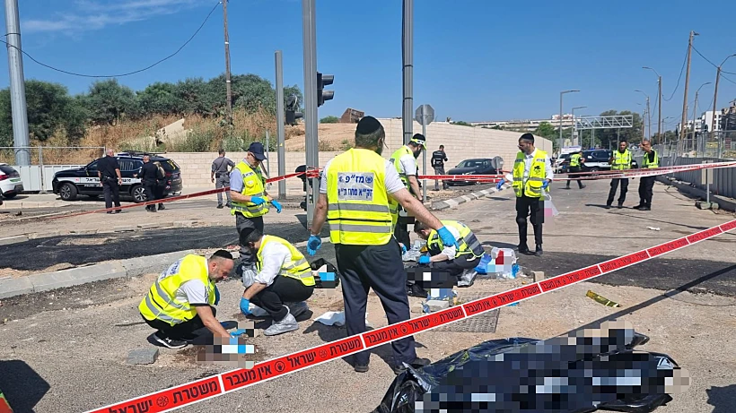 זירת התאונה בצומת חולון