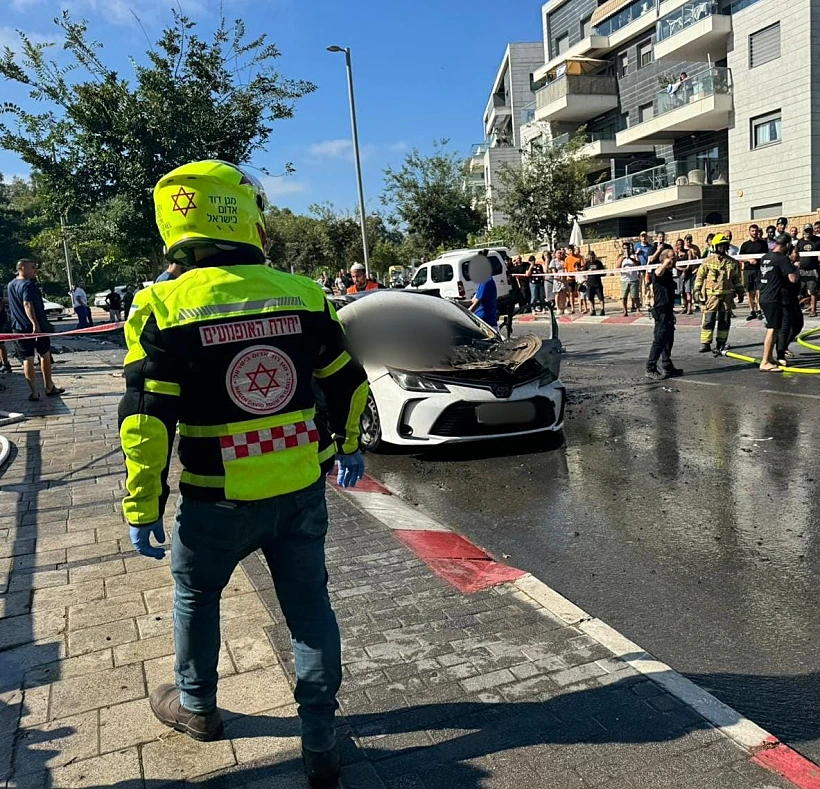 זירת פיצוץ הרכב באשקלון