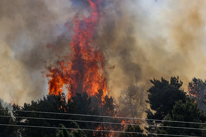 שריפות בצפון בעקבות שיגורי חיזבאללה