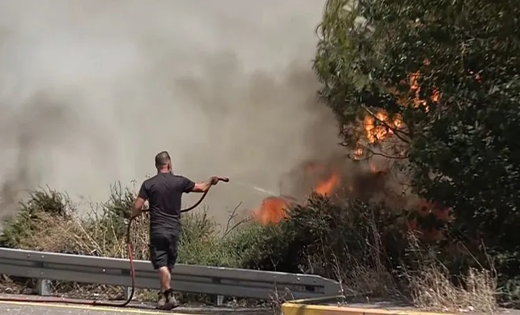 שריפות בצפון בעקבות שיגורים מלבנון