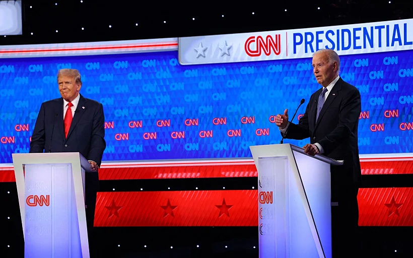 טראמפ וביידן בעימות הנשיאותי