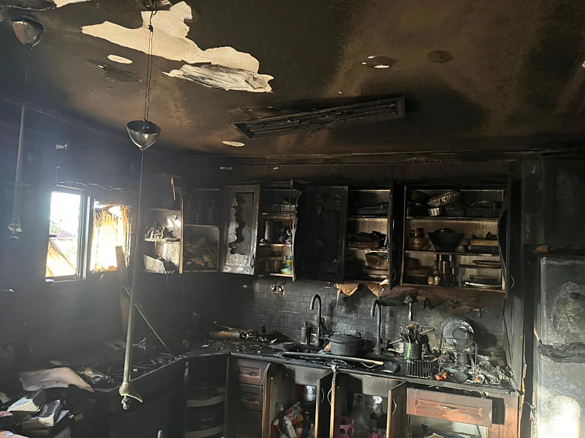 זירת השריפה בדירה בכוכב יעקב