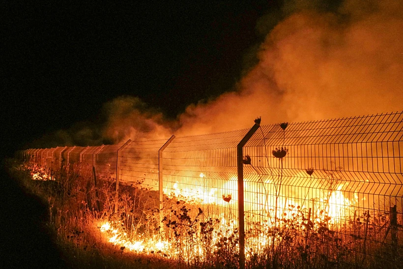 שריפות בגבול הצפון בעקבות שיגורי רקטות מלבנון