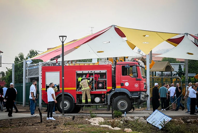 כוחות בזירת הפגיעה במג'דל שמס