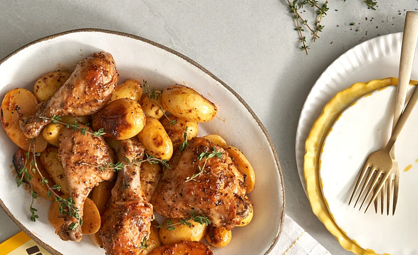 עוף ותפודים בתנור