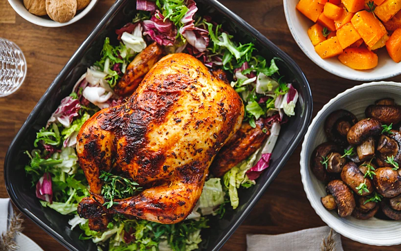 עוף צצלוי במשמשים יבשים