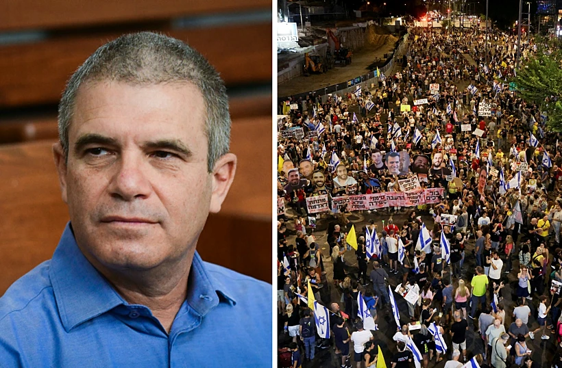 גל הירש ומפגינים להשבת החטופים